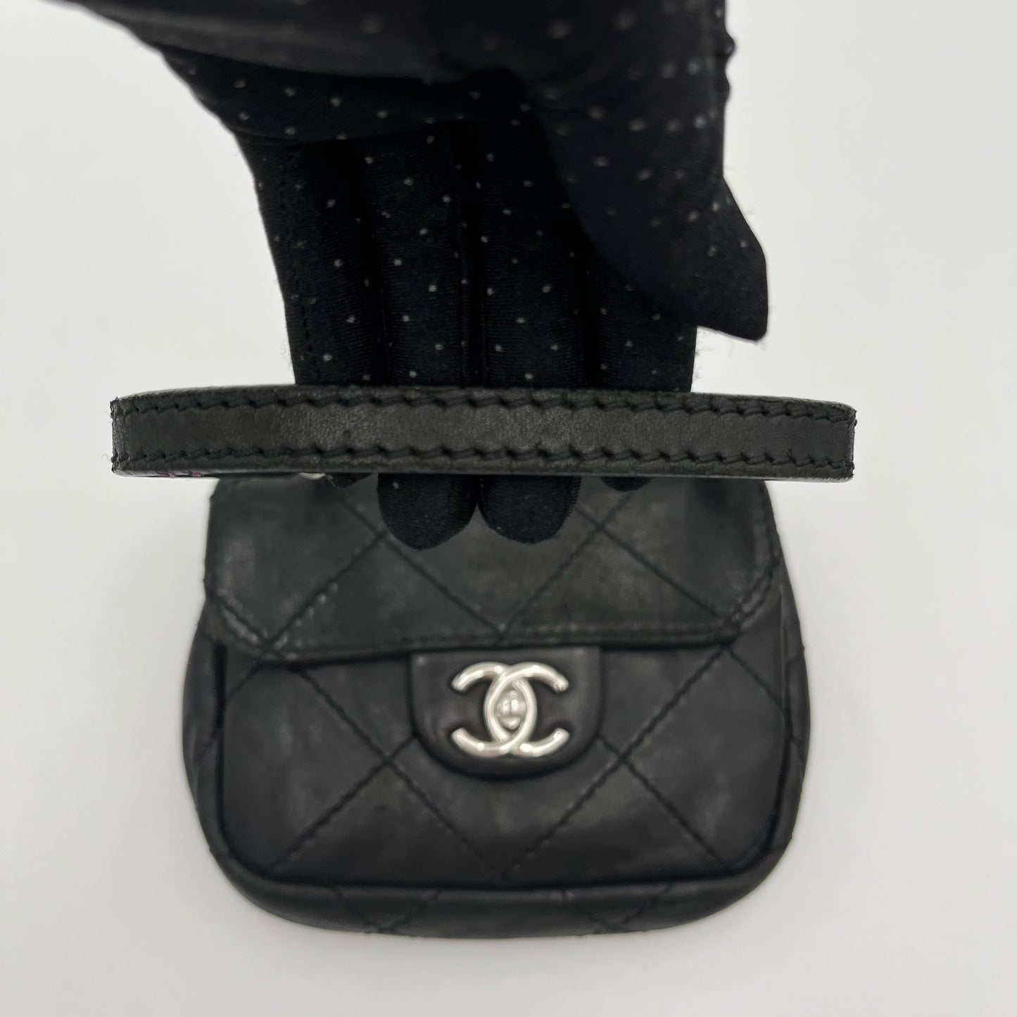 Chanel 2010-2011 Black Lambskin Wild Stitch Timeless Mini Flap SHW (Series 14)