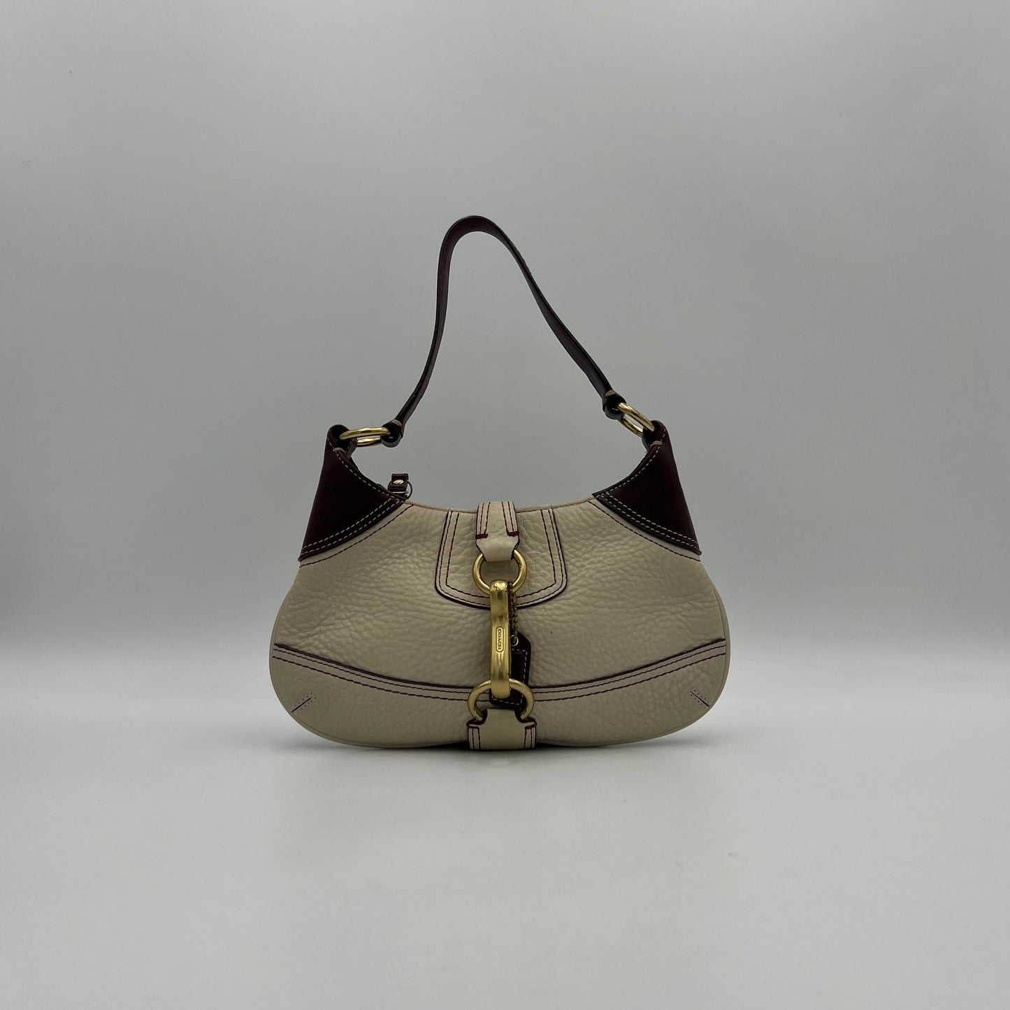 Coach Bone and Brown Soho Buckle Hobo Bag