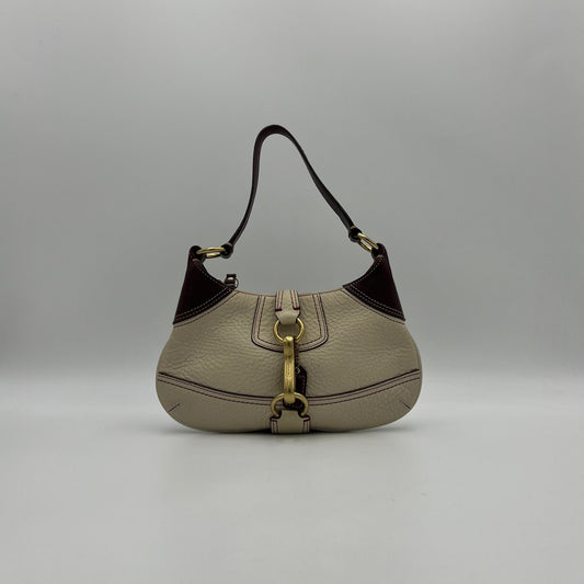 Coach Bone and Brown Soho Buckle Hobo Bag
