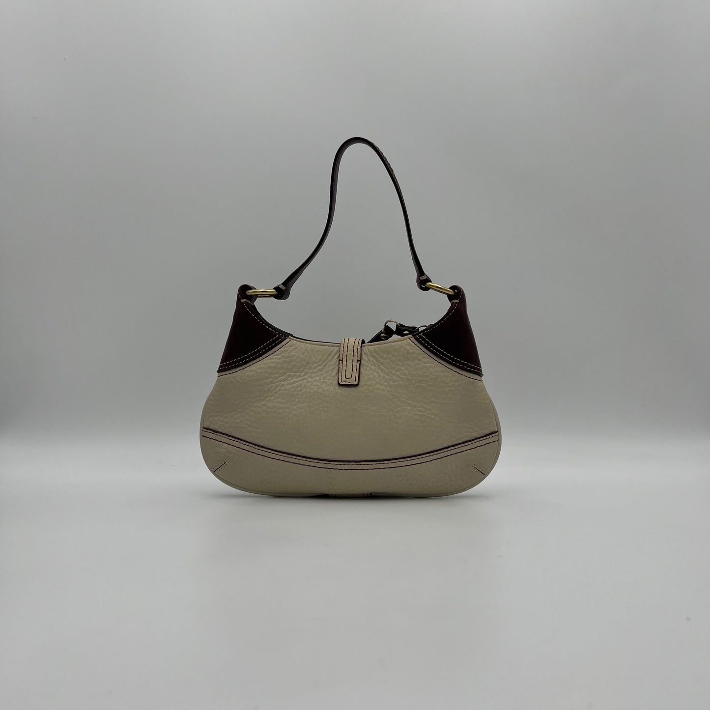 Coach Bone and Brown Soho Buckle Hobo Bag
