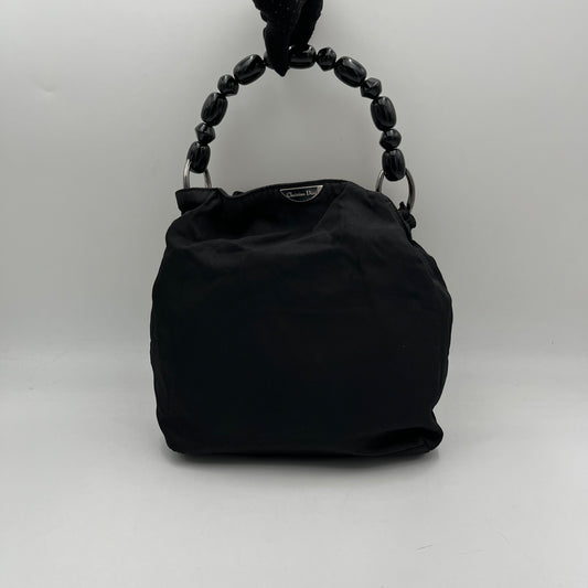 Christian Dior Black Nylon Malice Pearl Handbag