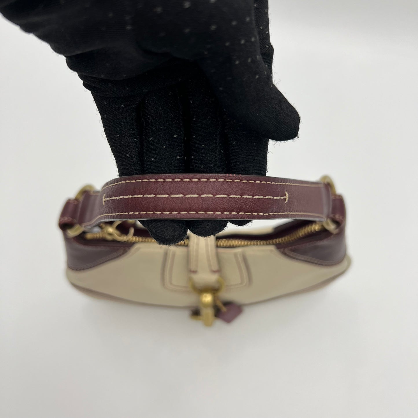 Coach Bone and Brown Soho Buckle Hobo Bag