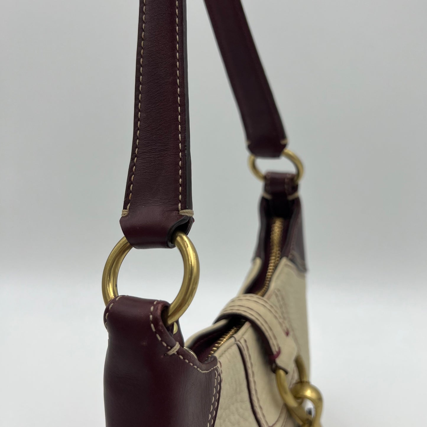 Coach Bone and Brown Soho Buckle Hobo Bag