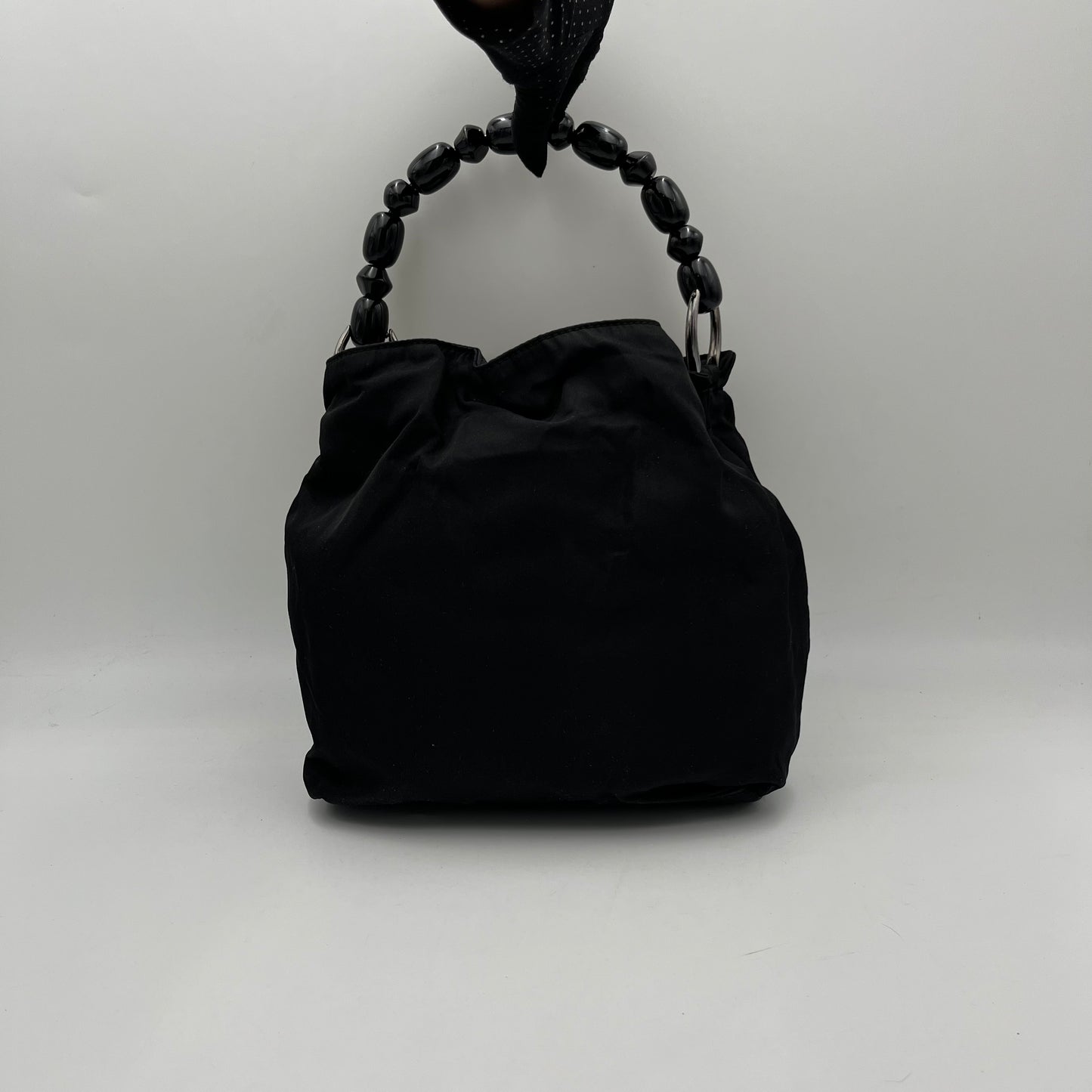 Christian Dior Black Nylon Malice Pearl Handbag