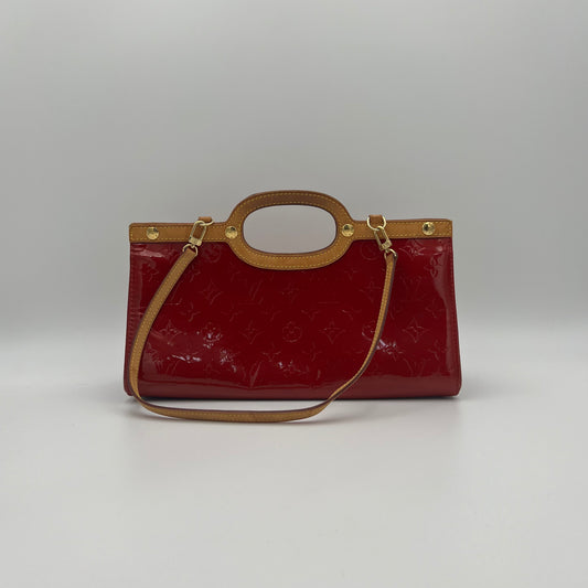 LV Red Monogram Vernis Roxbury Drive Handbag
