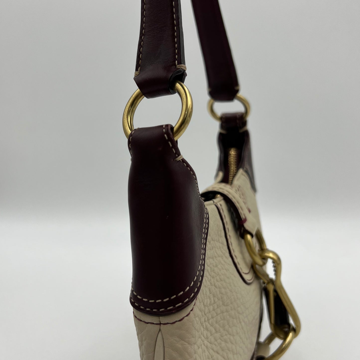 Coach Bone and Brown Soho Buckle Hobo Bag