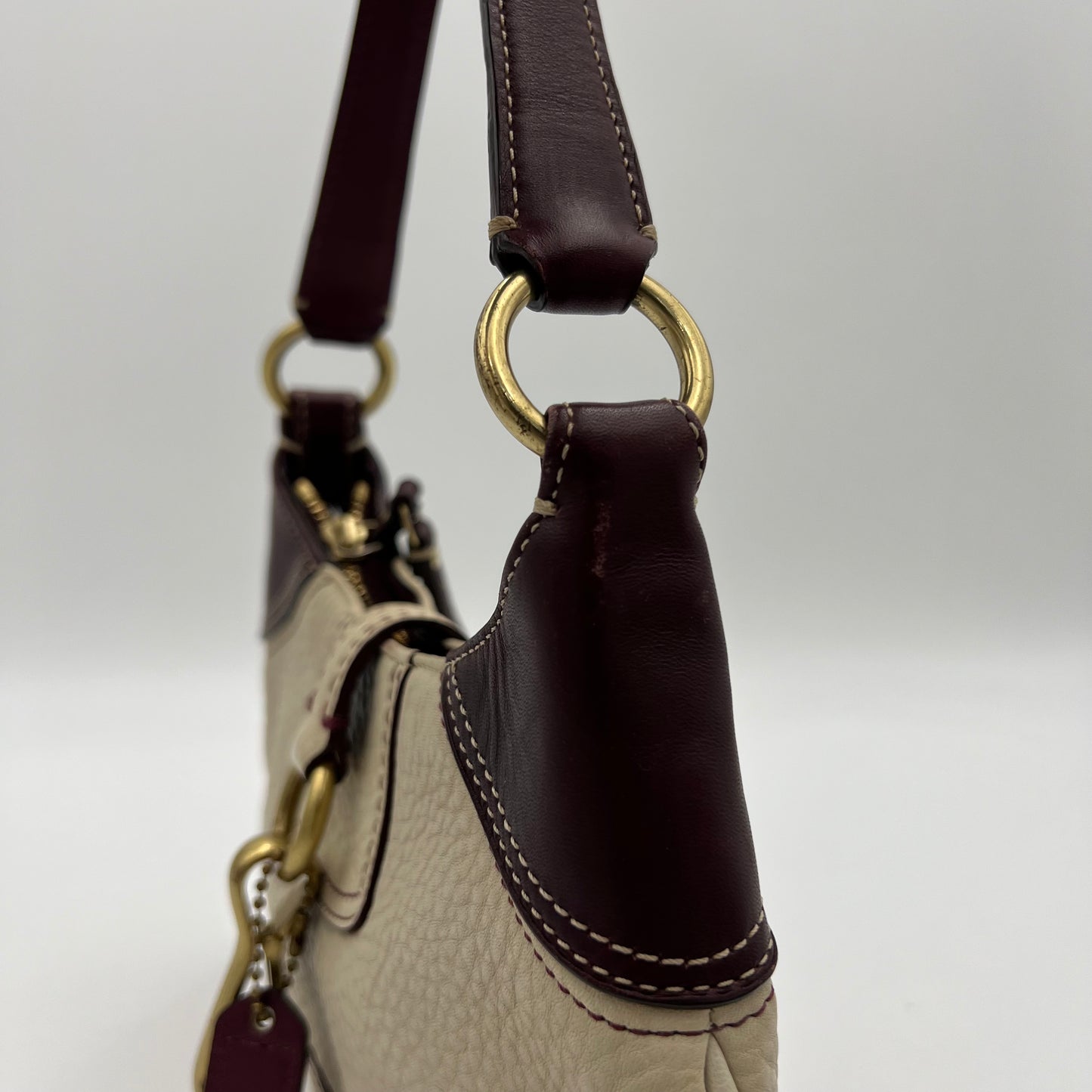 Coach Bone and Brown Soho Buckle Hobo Bag
