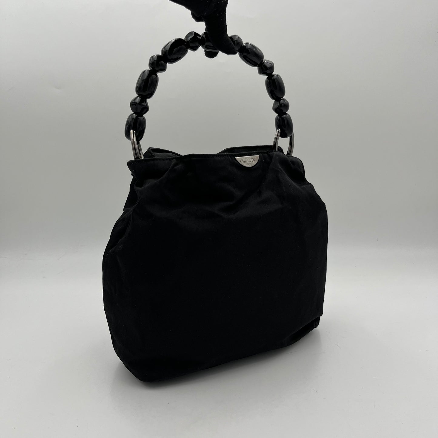 Christian Dior Black Nylon Malice Pearl Handbag