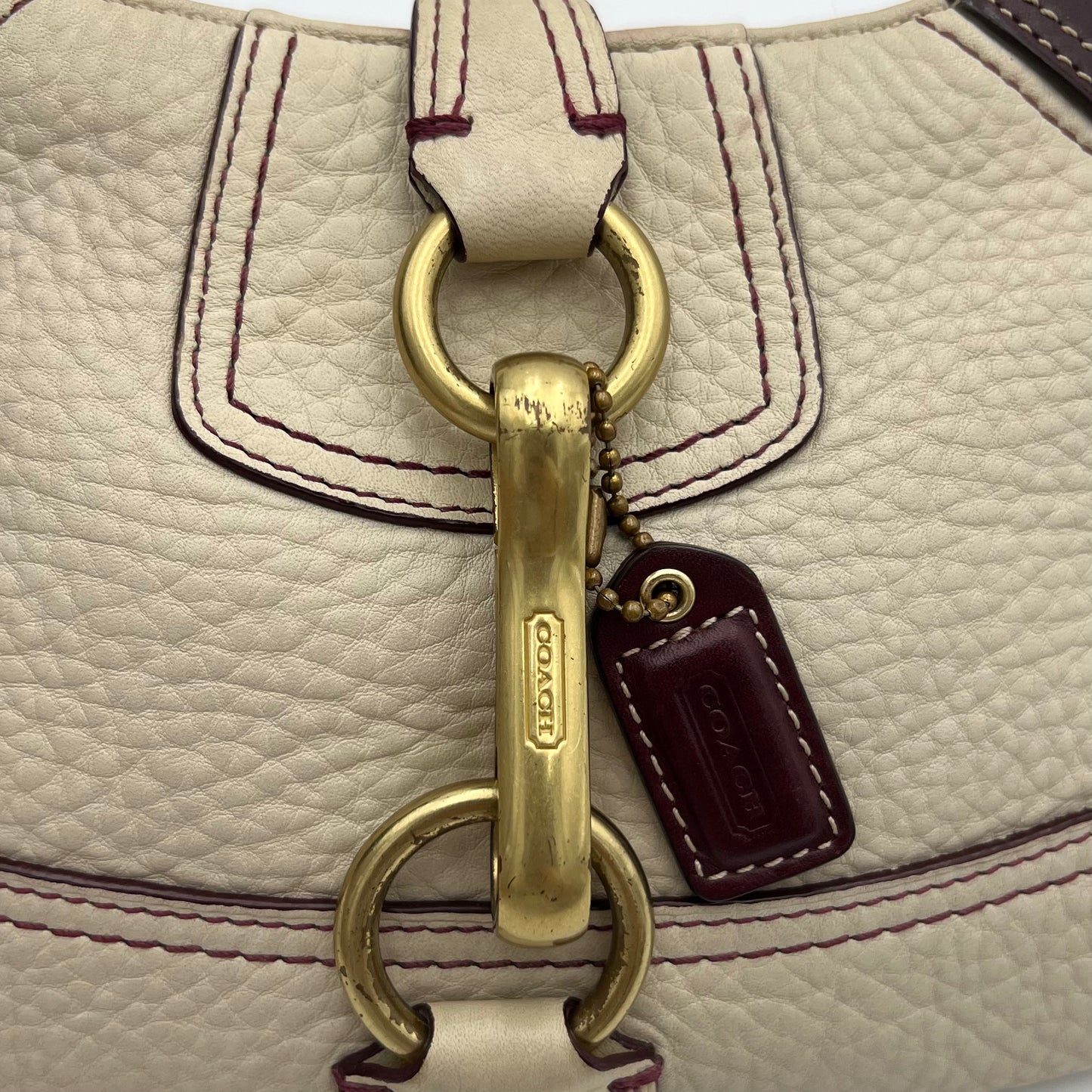 Coach Bone and Brown Soho Buckle Hobo Bag