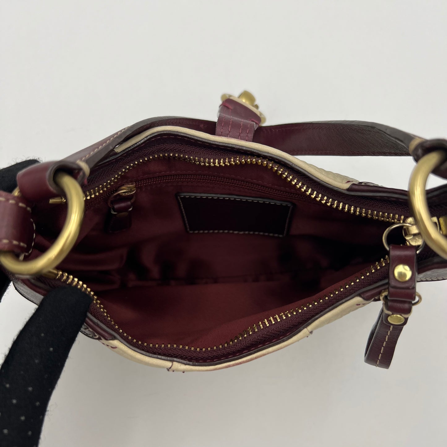 Coach Bone and Brown Soho Buckle Hobo Bag