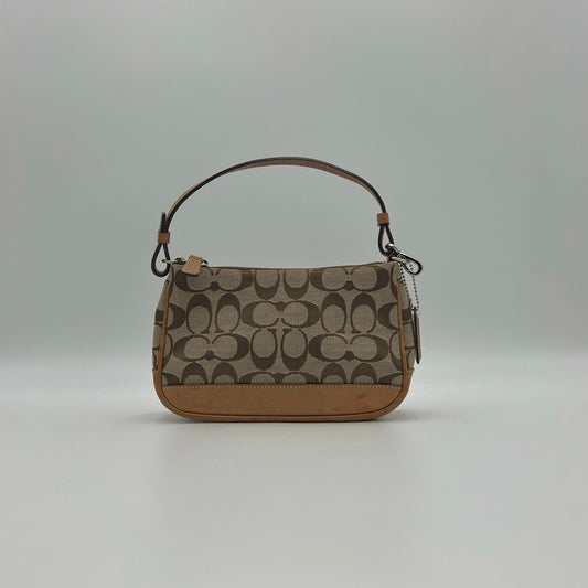 Coach Brown Signature Canvas Demi Pochette