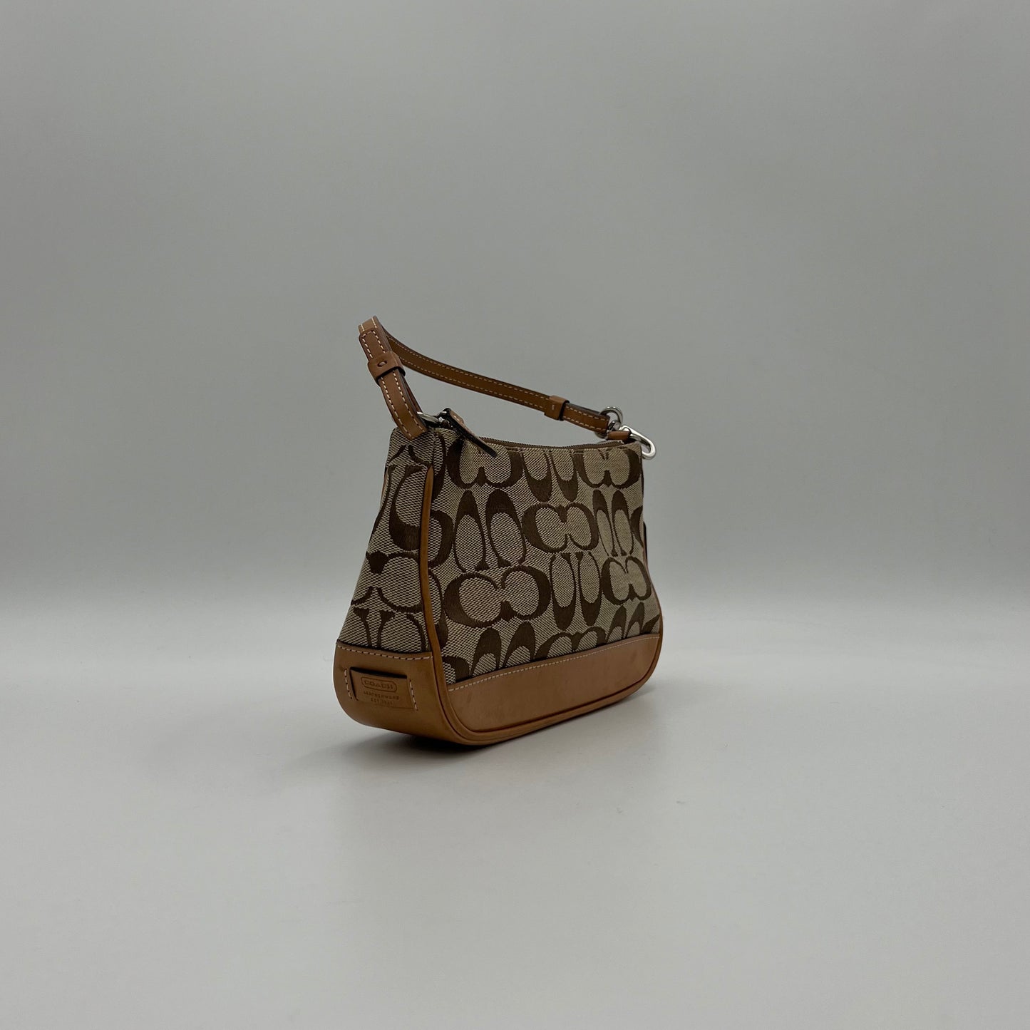 Coach Brown Signature Canvas Demi Pochette