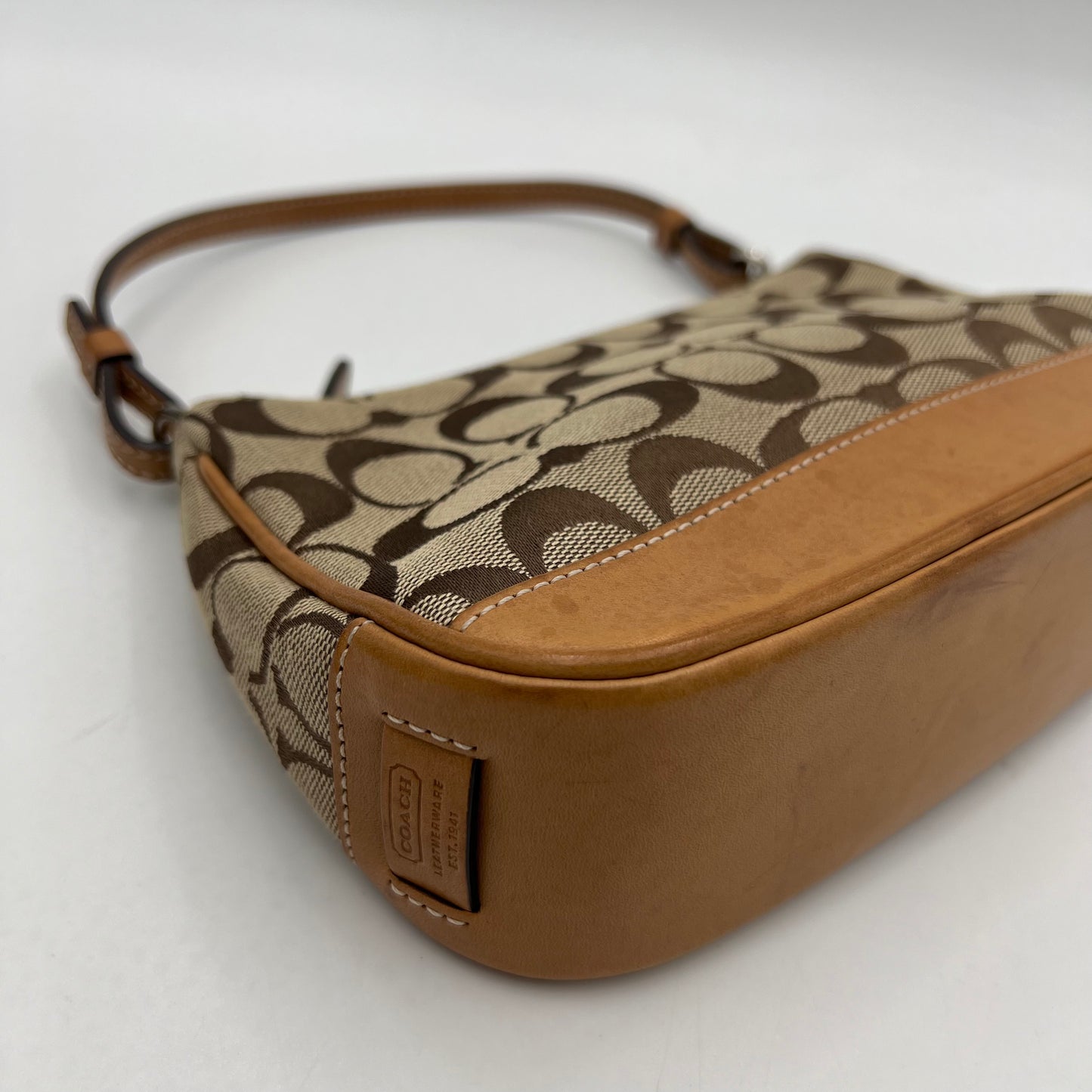 Coach Brown Signature Canvas Demi Pochette