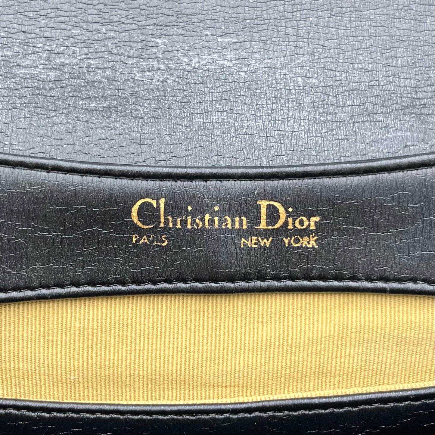 Christian Dior Vintage CD Logo Black Leather Flap Shoulder Bag