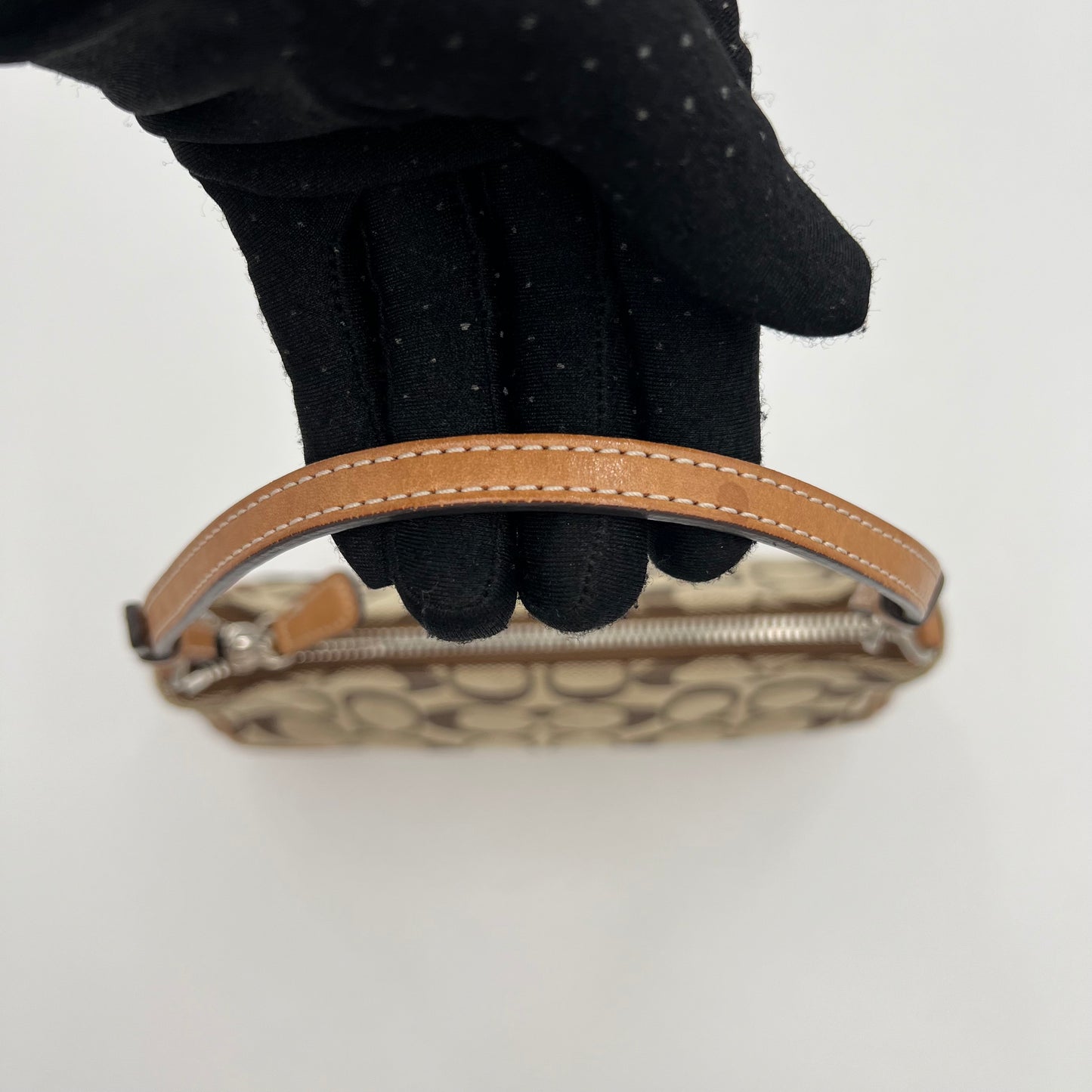 Coach Brown Signature Canvas Demi Pochette
