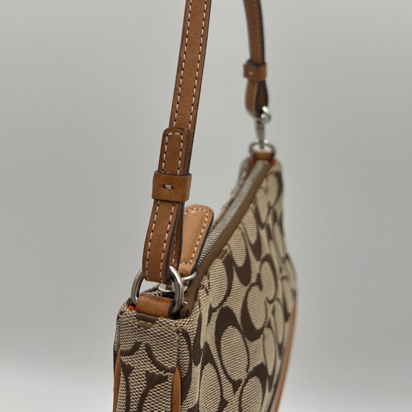 Coach Brown Signature Canvas Demi Pochette