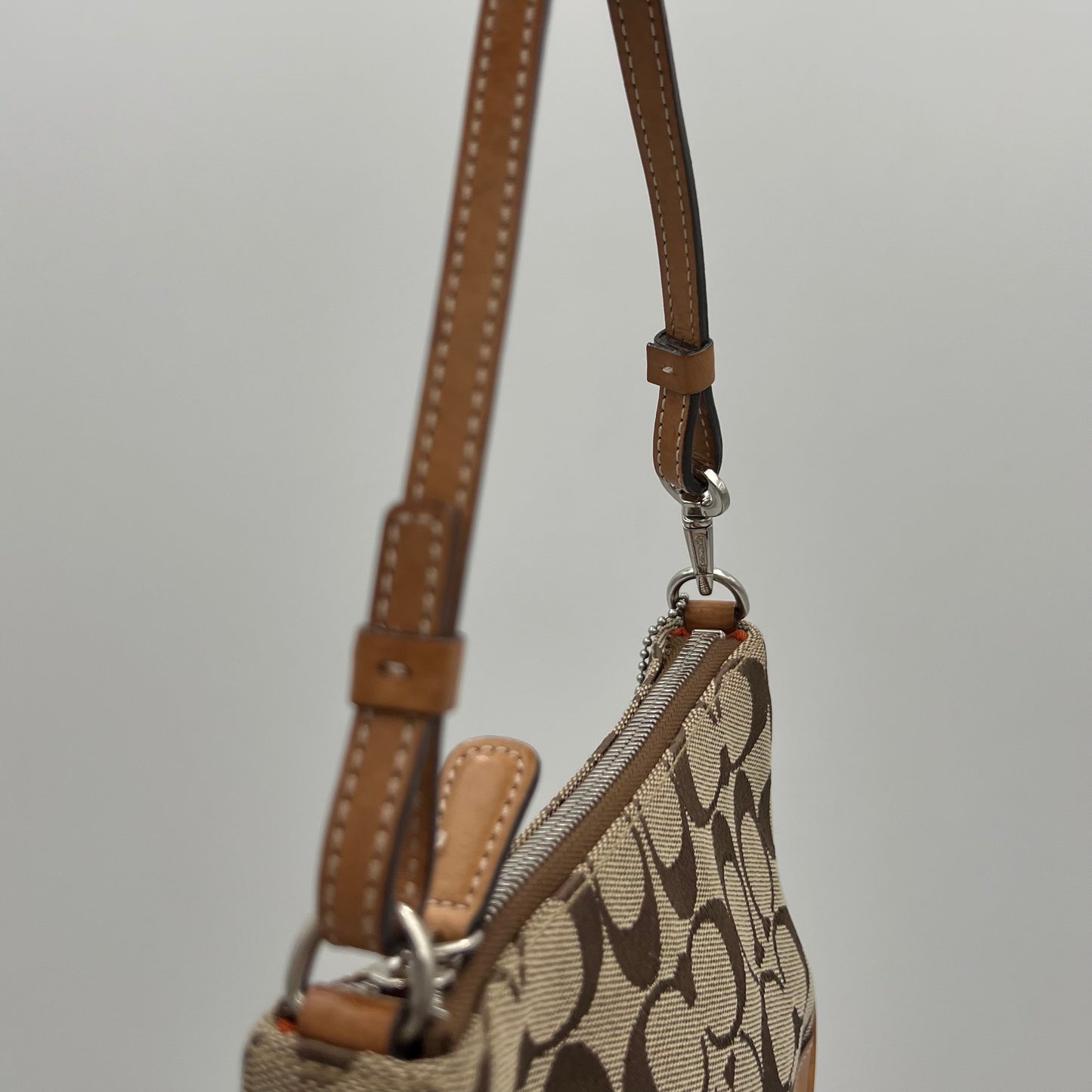 Coach Brown Signature Canvas Demi Pochette