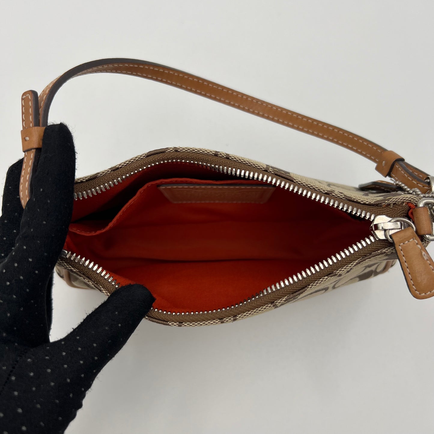 Coach Brown Signature Canvas Demi Pochette