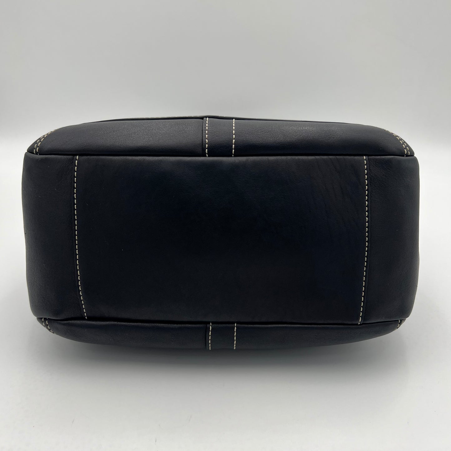 Coach Black Leather White Stitch Legacy Ergo Hobo Shoulder Bag