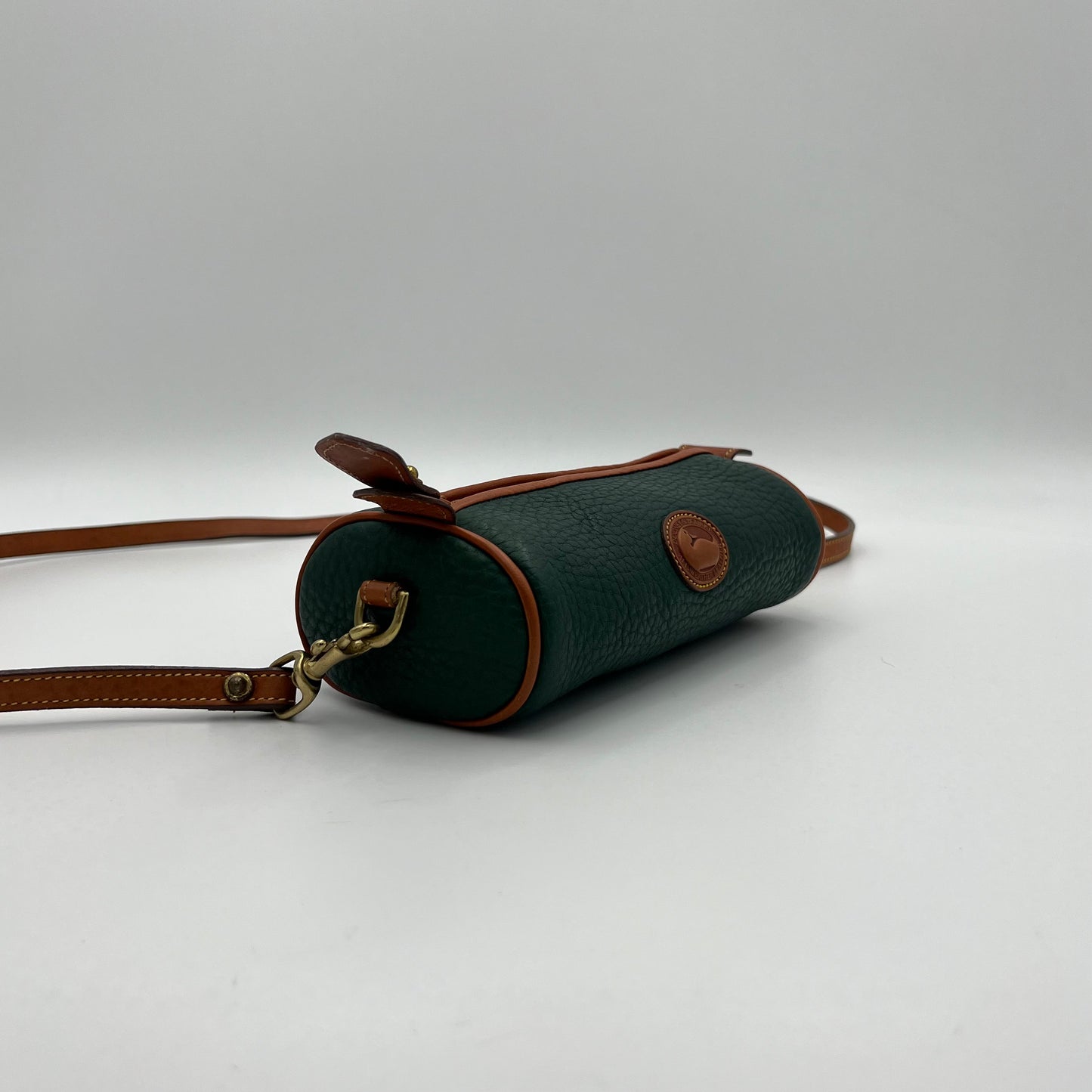 Dooney and Bourke Pebbled Green Leather Mini Barrel Crossbody