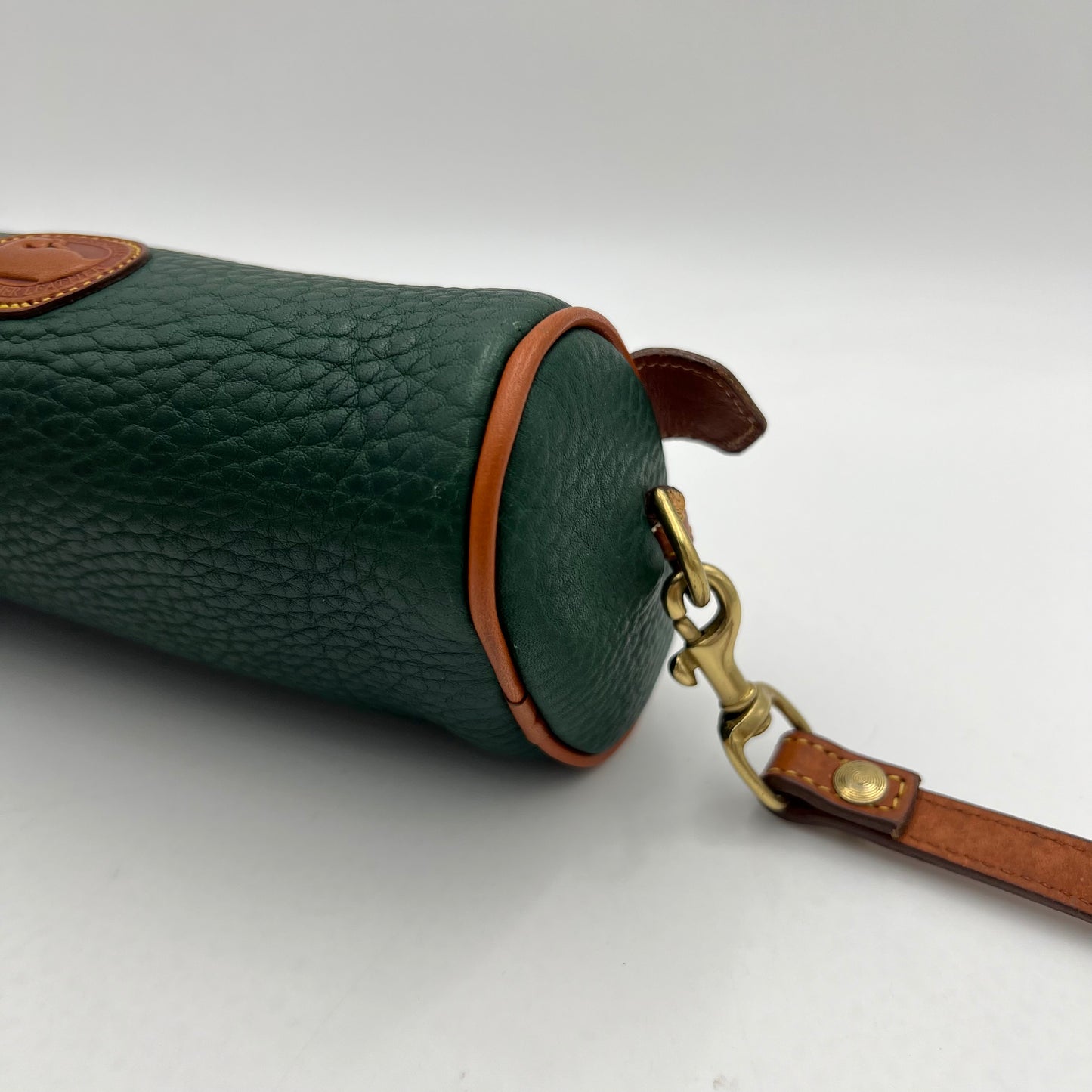 Dooney and Bourke Pebbled Green Leather Mini Barrel Crossbody