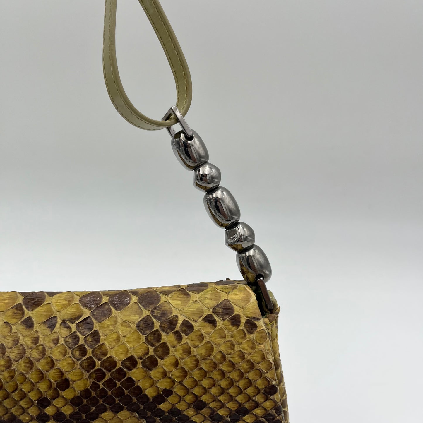 Christian Dior Green Python Malice Pearl Baguette