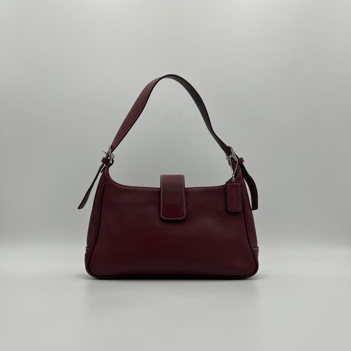 Coach Burgundy Leather Hampton Shoulder Bag