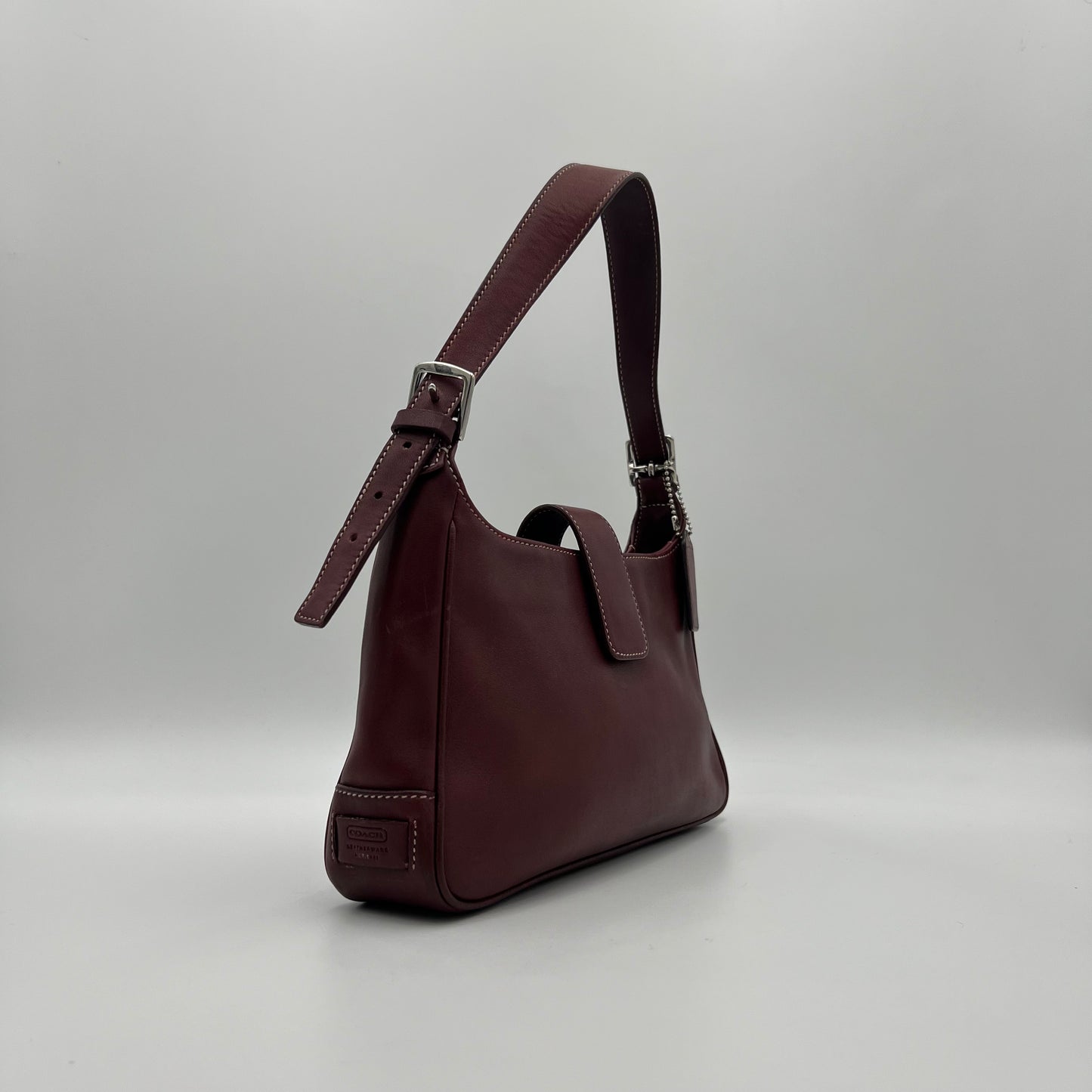 Coach Burgundy Leather Hampton Shoulder Bag