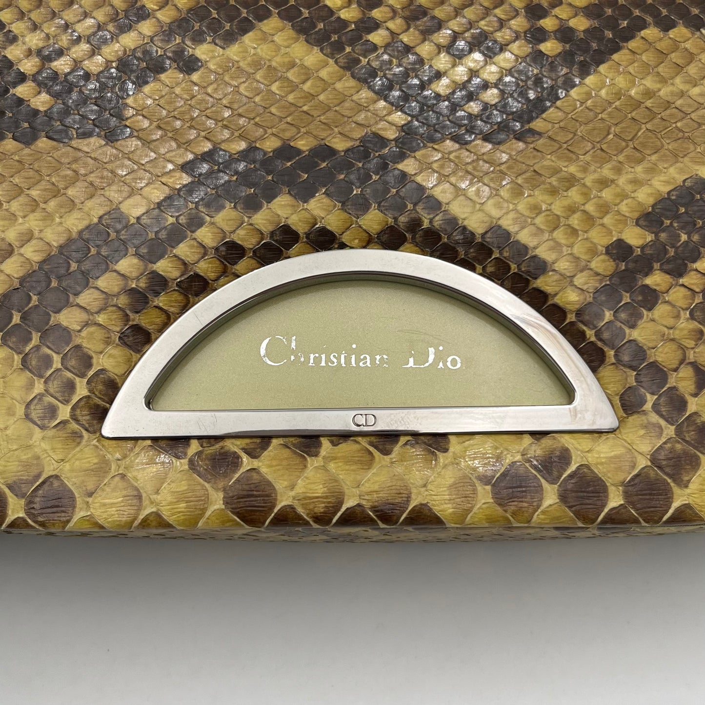 Christian Dior Green Python Malice Pearl Baguette