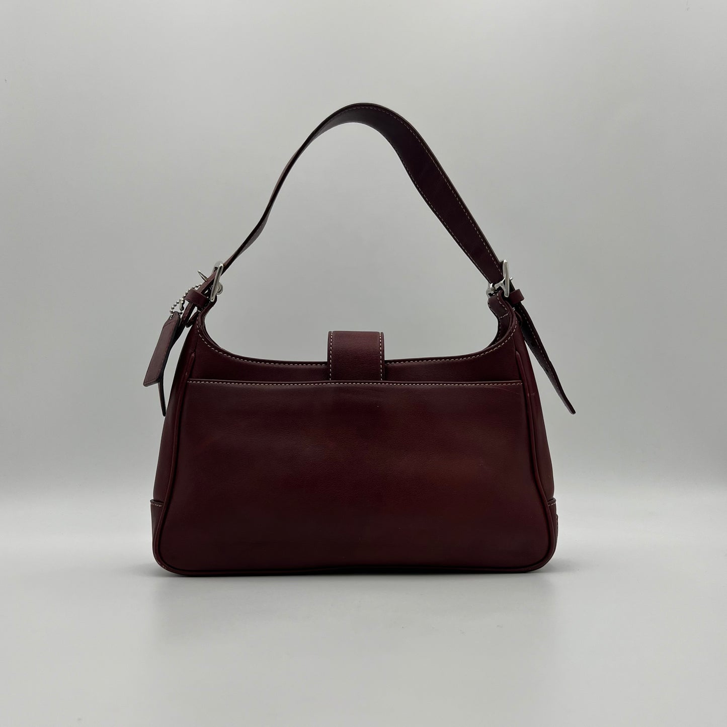 Coach Burgundy Leather Hampton Shoulder Bag