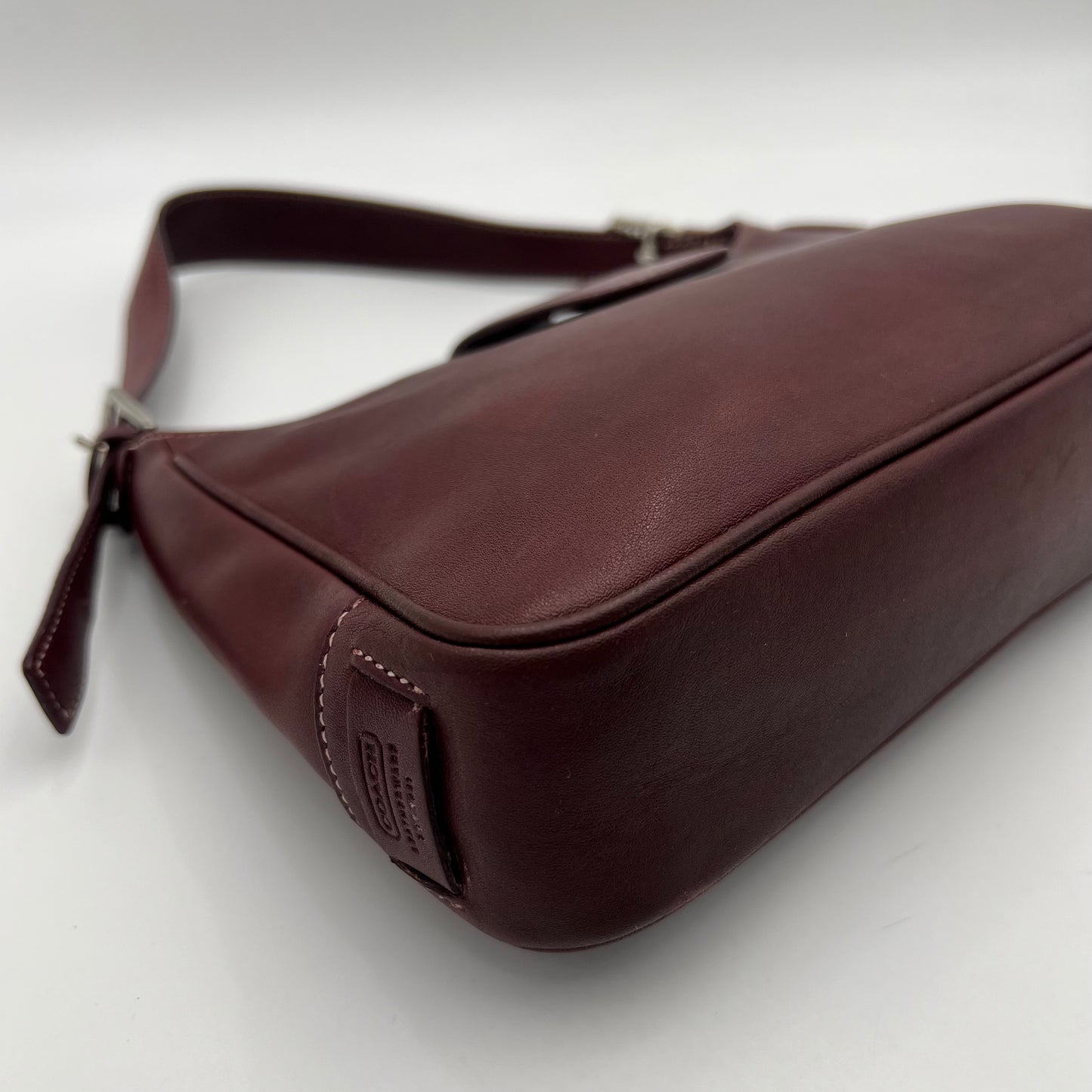 Coach Burgundy Leather Hampton Shoulder Bag