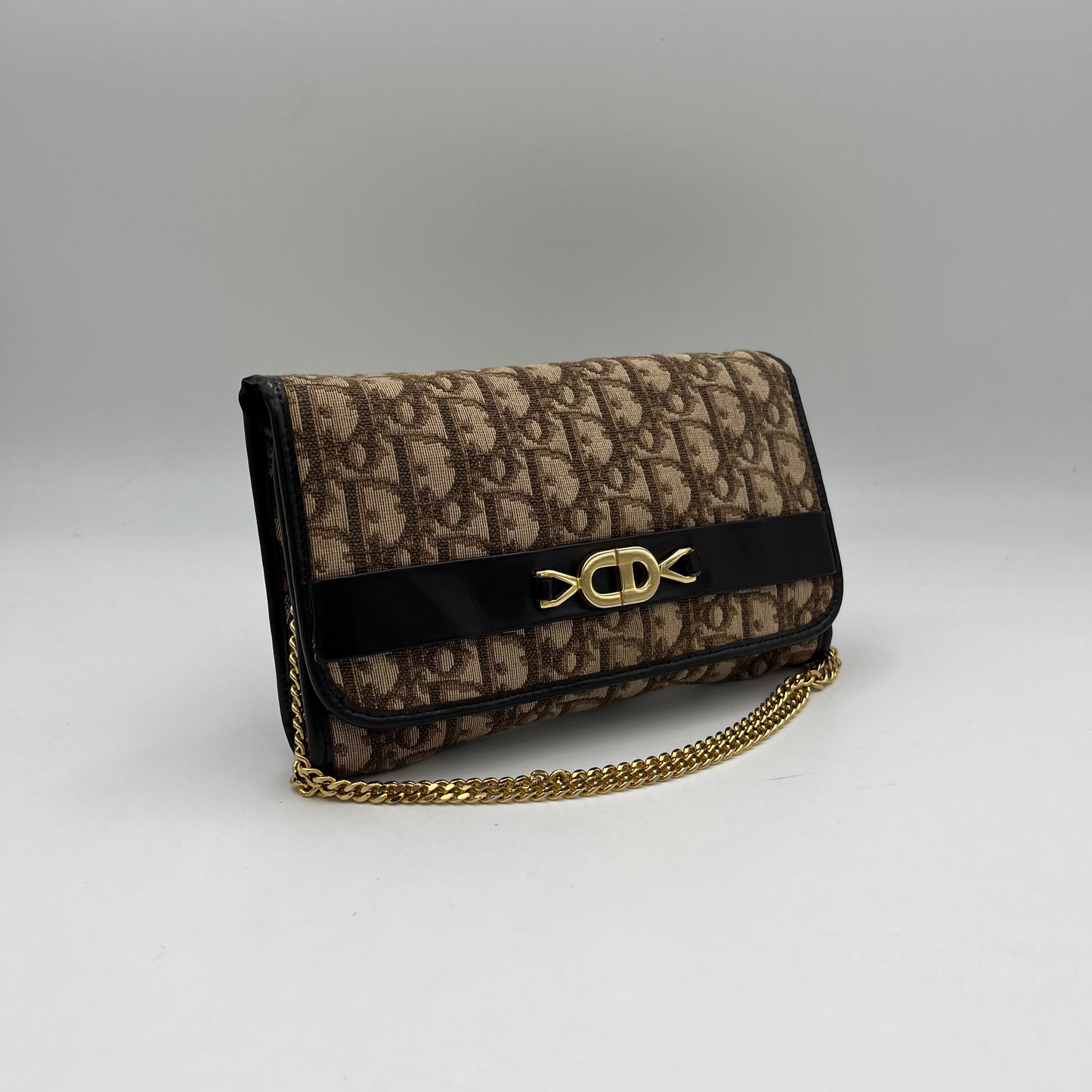 Christian Dior Brown Trotter Small Flap Chain Bag