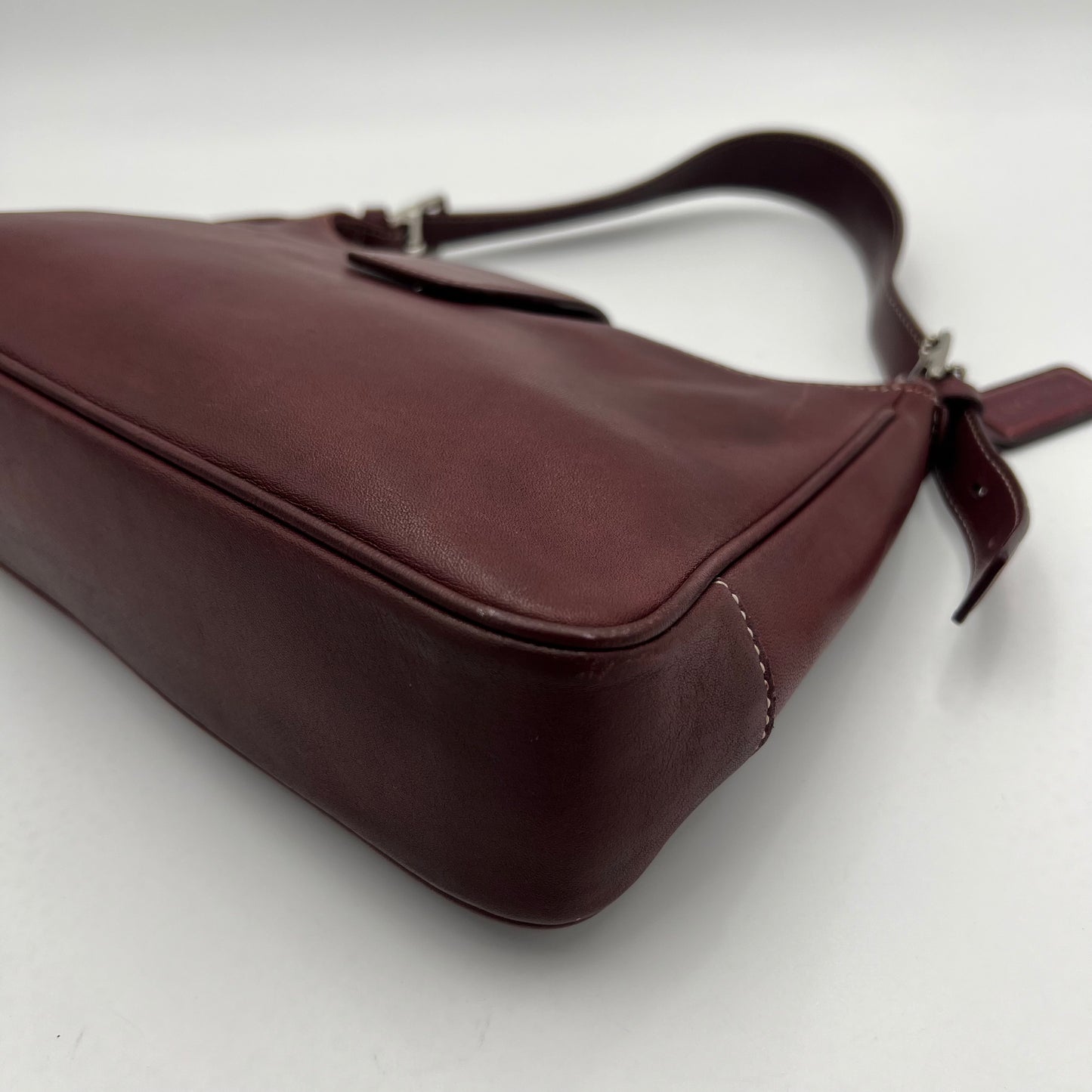 Coach Burgundy Leather Hampton Shoulder Bag