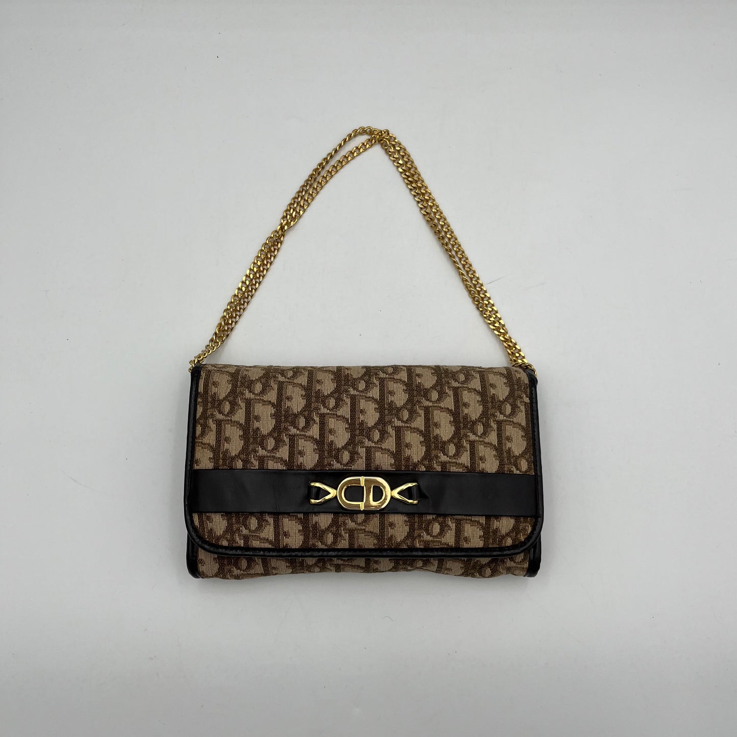 Christian Dior Brown Trotter Small Flap Chain Bag