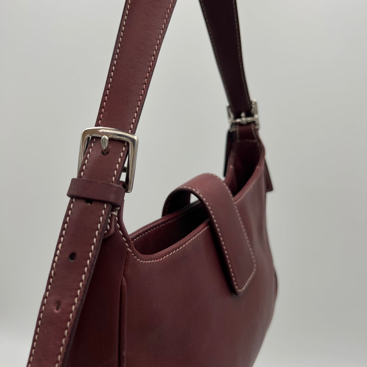 Coach Burgundy Leather Hampton Shoulder Bag