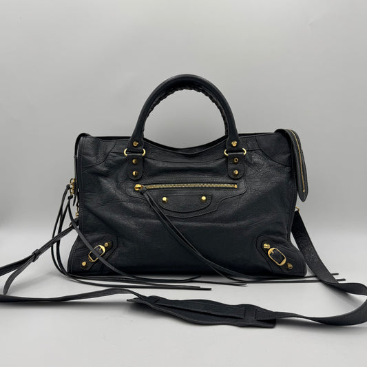 Balenciaga Gray Leather Classic City GHW