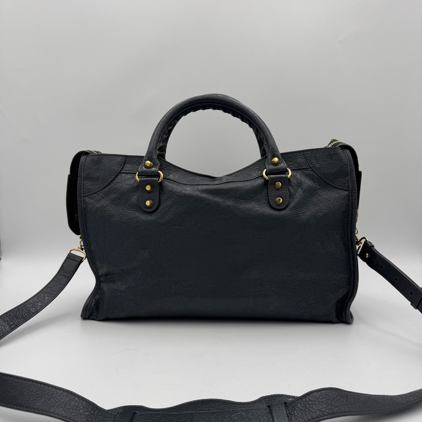 Balenciaga Gray Leather Classic City GHW