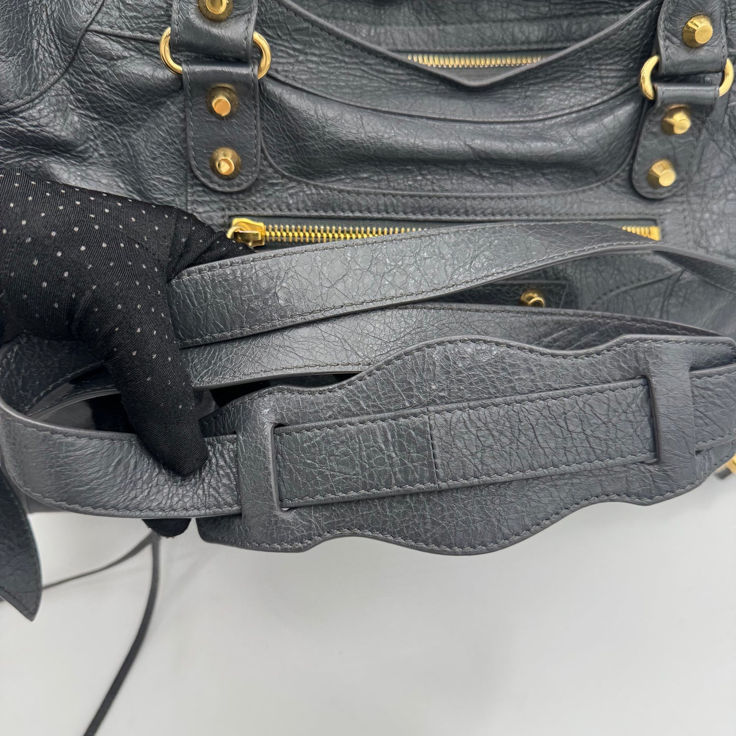 Balenciaga Gray Leather Classic City GHW