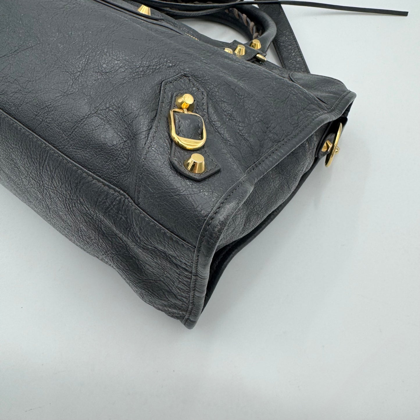 Balenciaga Gray Leather Classic City GHW