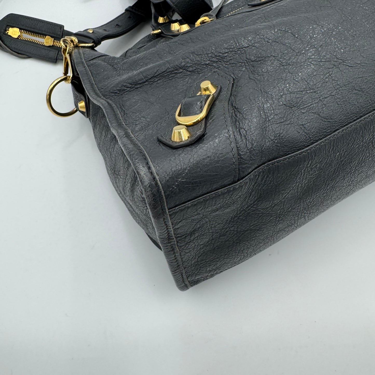 Balenciaga Gray Leather Classic City GHW