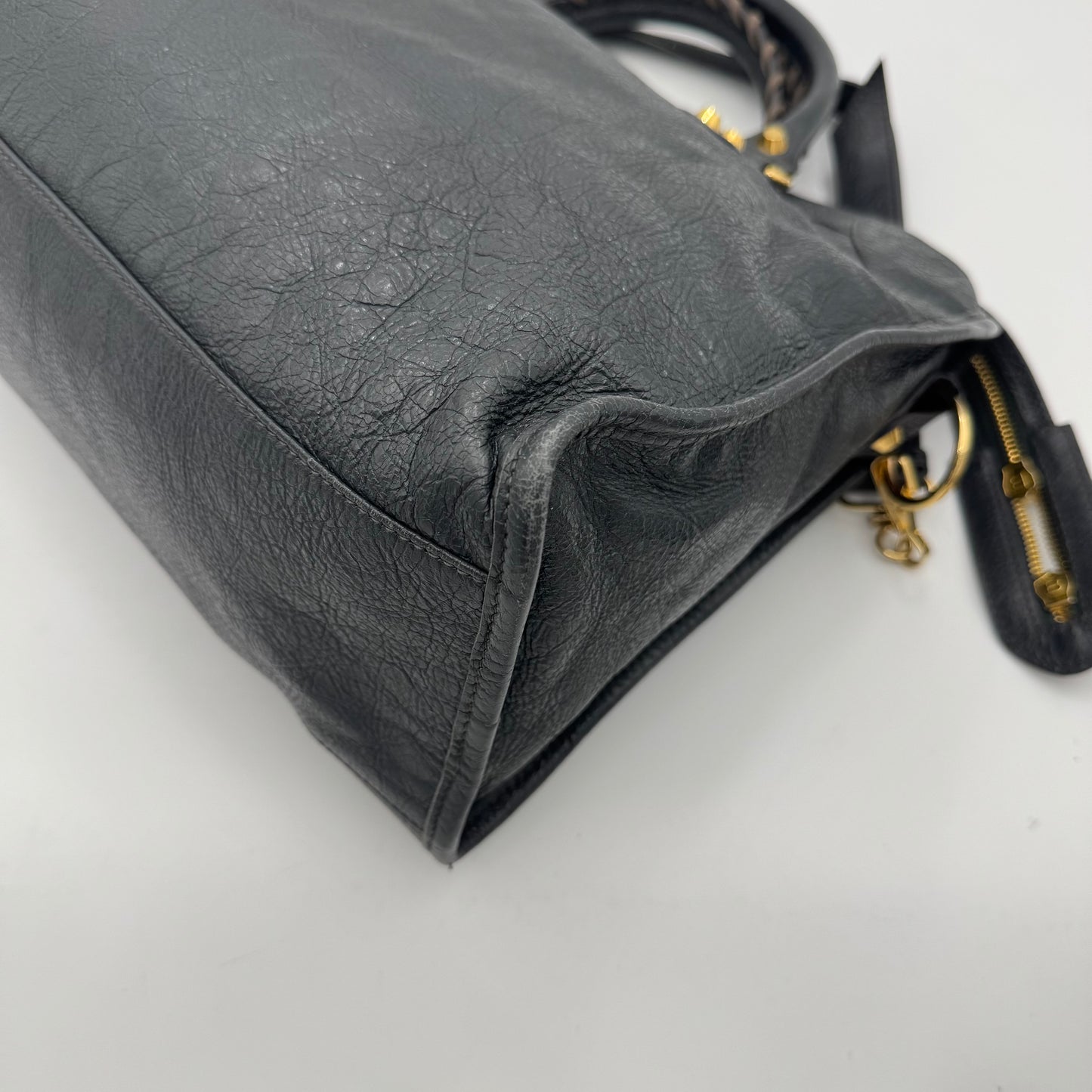 Balenciaga Gray Leather Classic City GHW