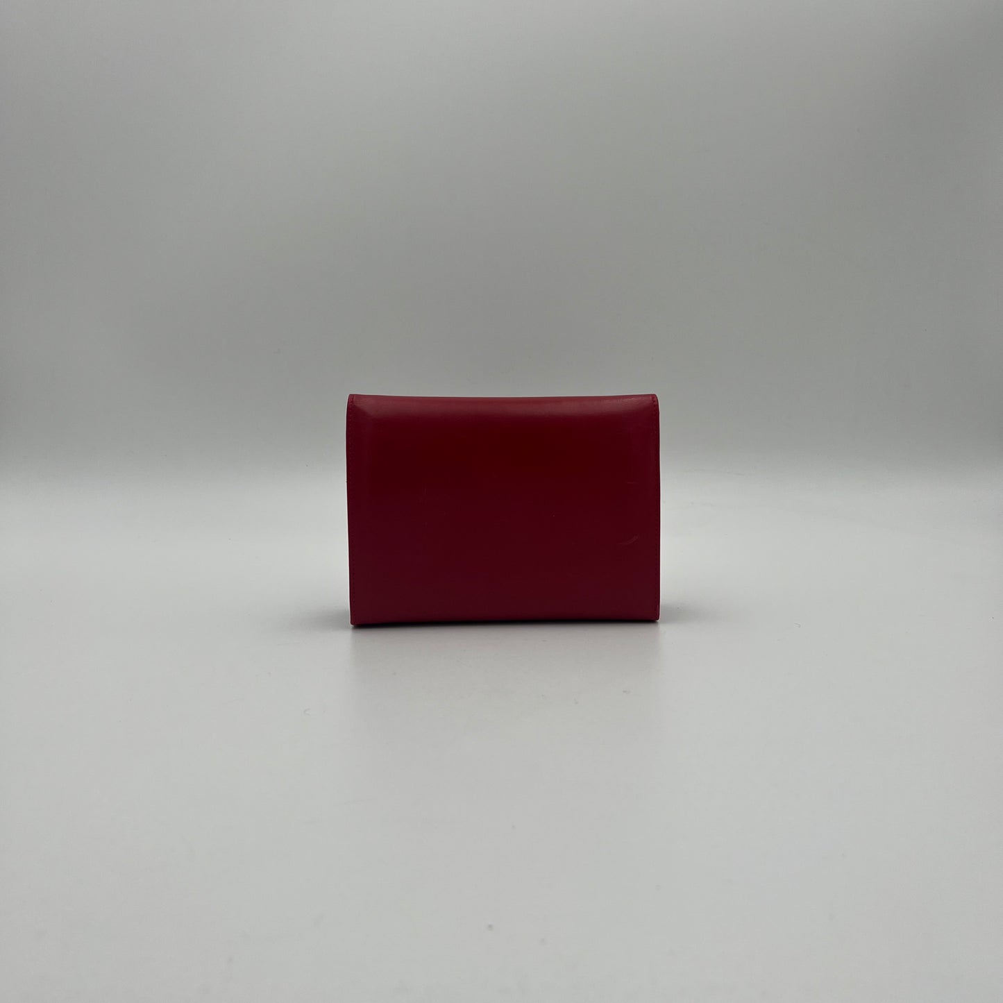 Salvatore Ferragamo Red Leather Gancini Vanity Clutch GHW