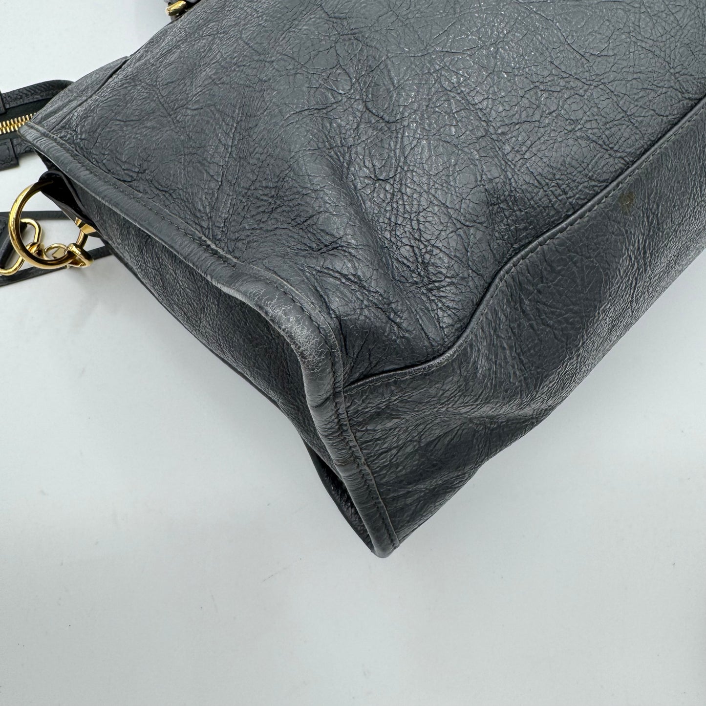 Balenciaga Gray Leather Classic City GHW