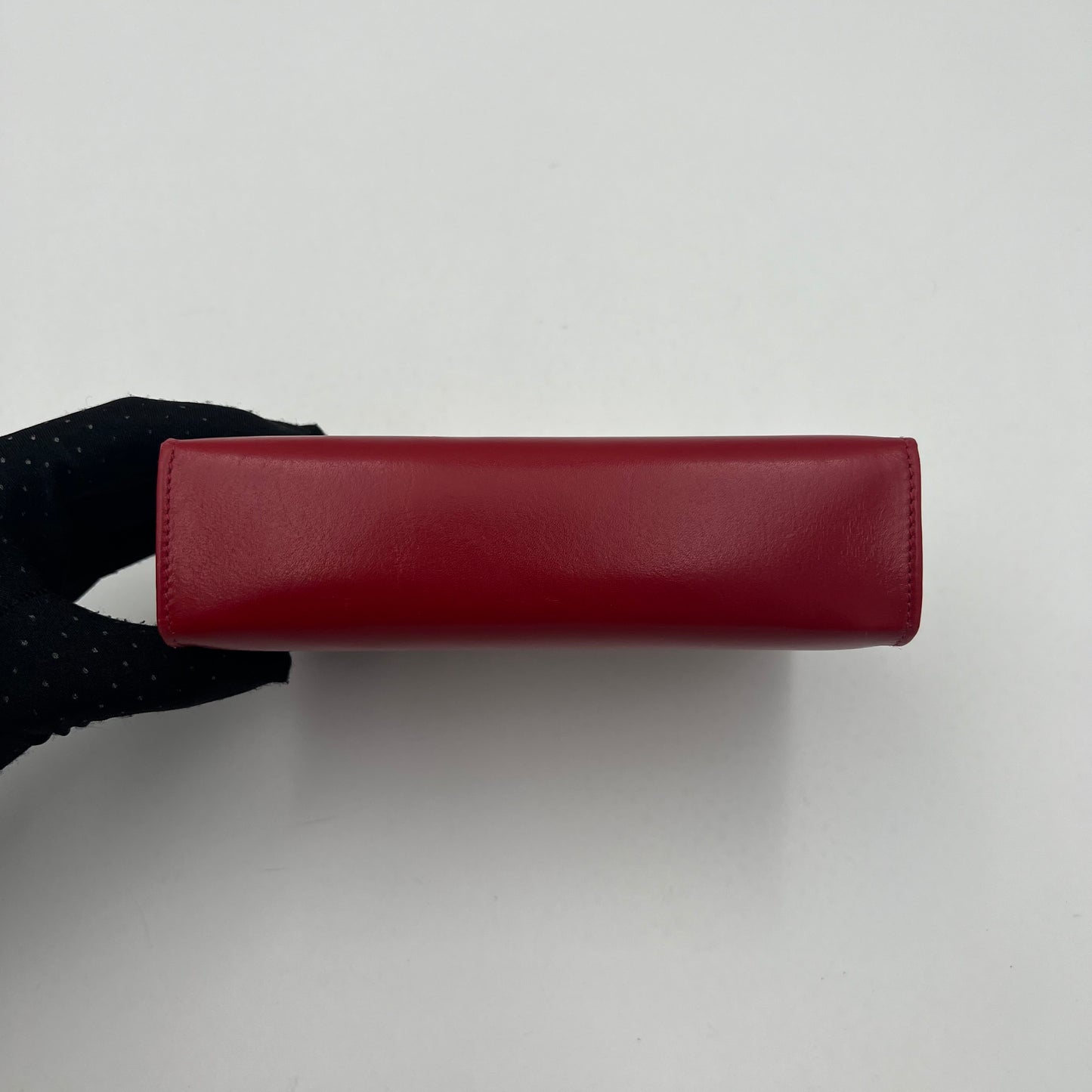 Salvatore Ferragamo Red Leather Gancini Vanity Clutch GHW
