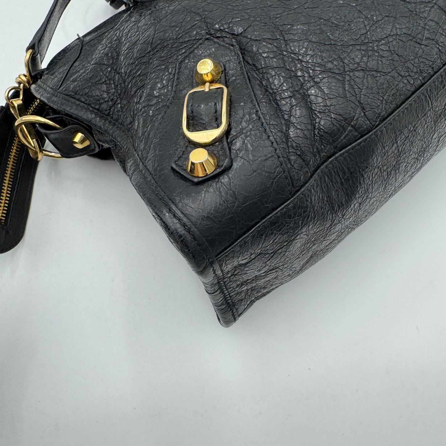 Balenciaga Black Leather Small City GHW
