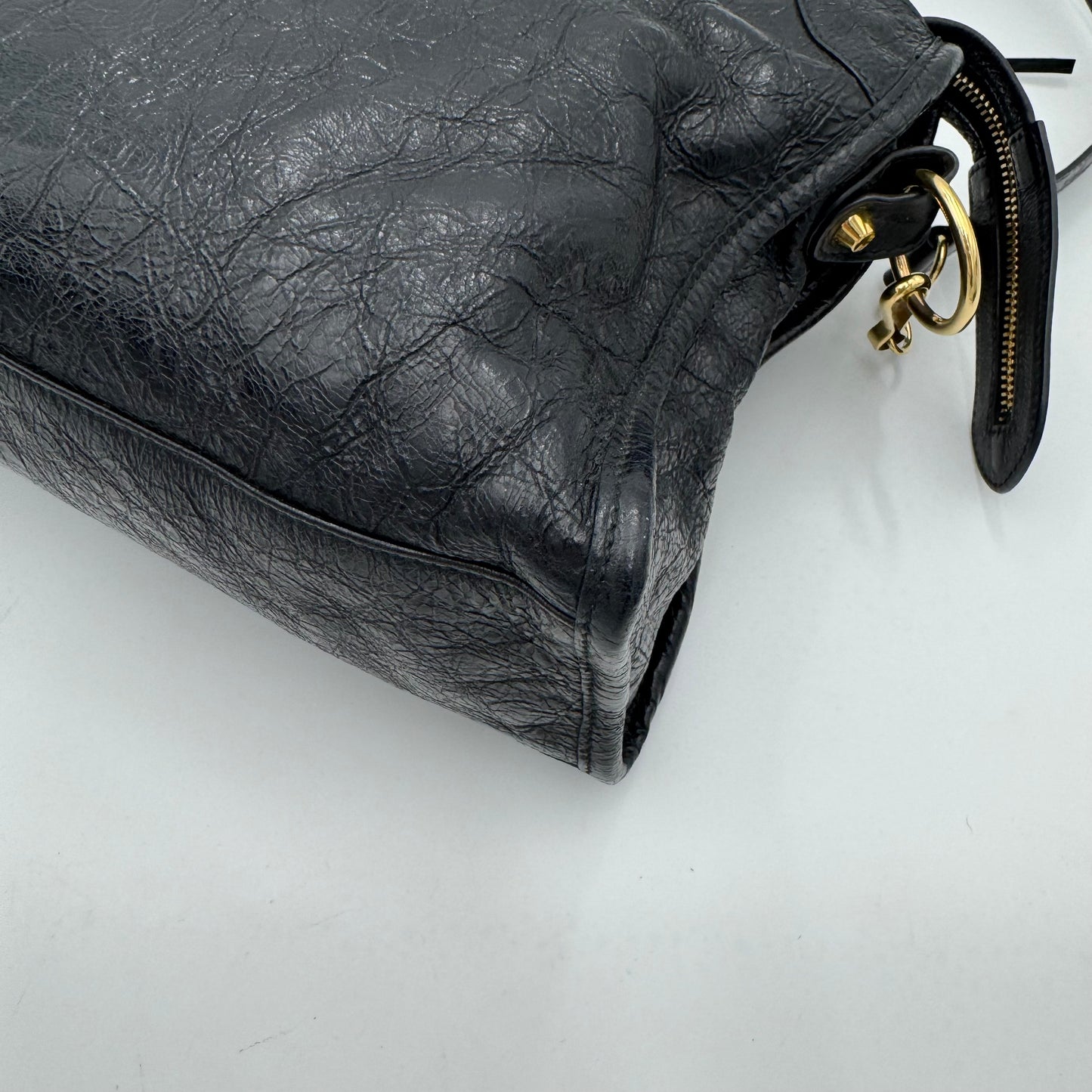 Balenciaga Black Leather Small City GHW