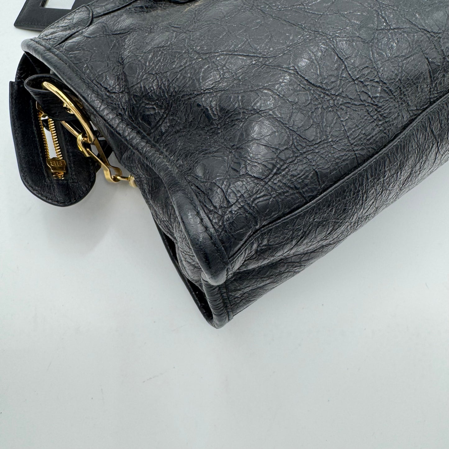 Balenciaga Black Leather Small City GHW