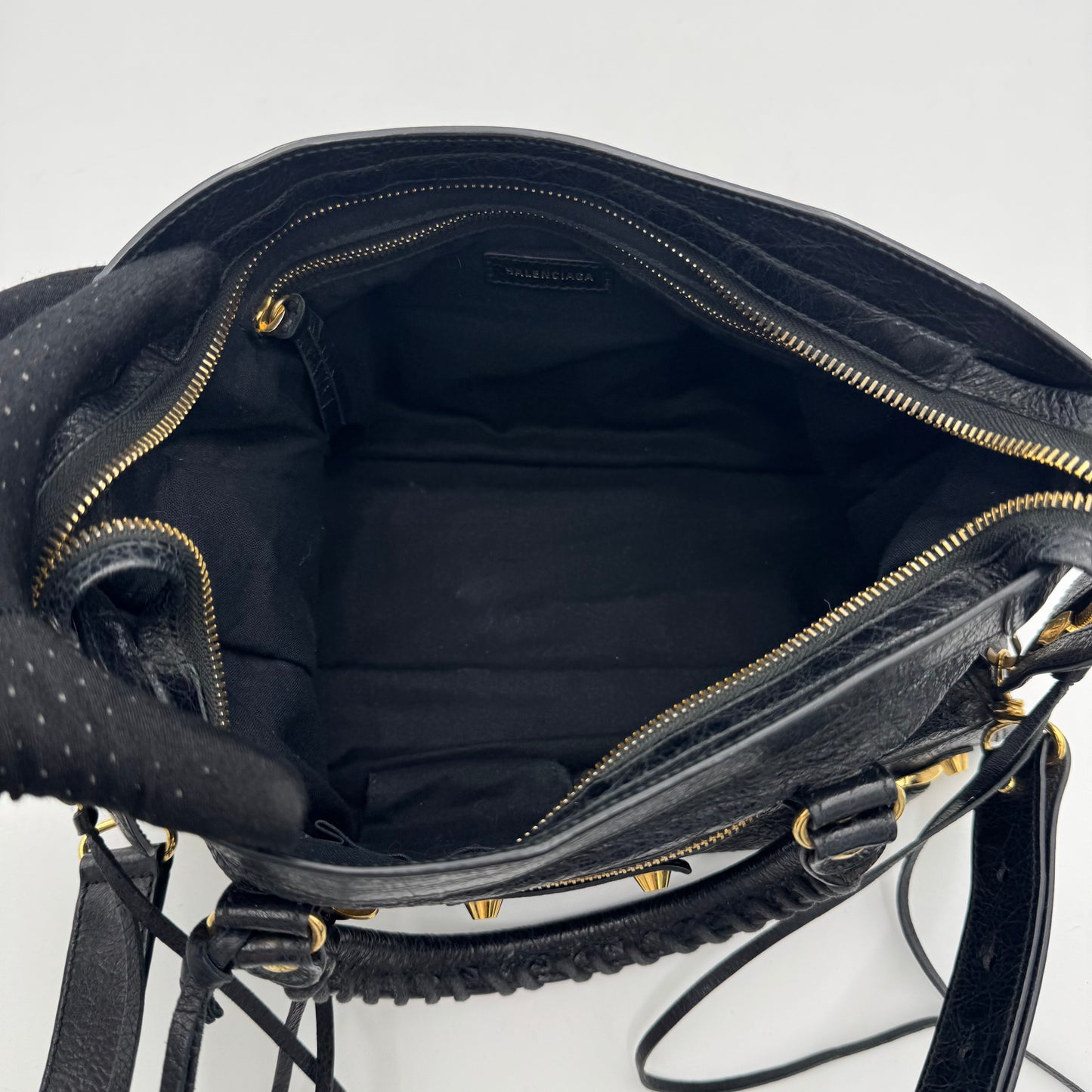 Balenciaga Black Leather Small City GHW