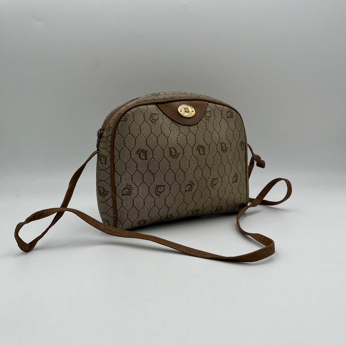 Christian Dior Light Honeycomb Semi Round Crossbody