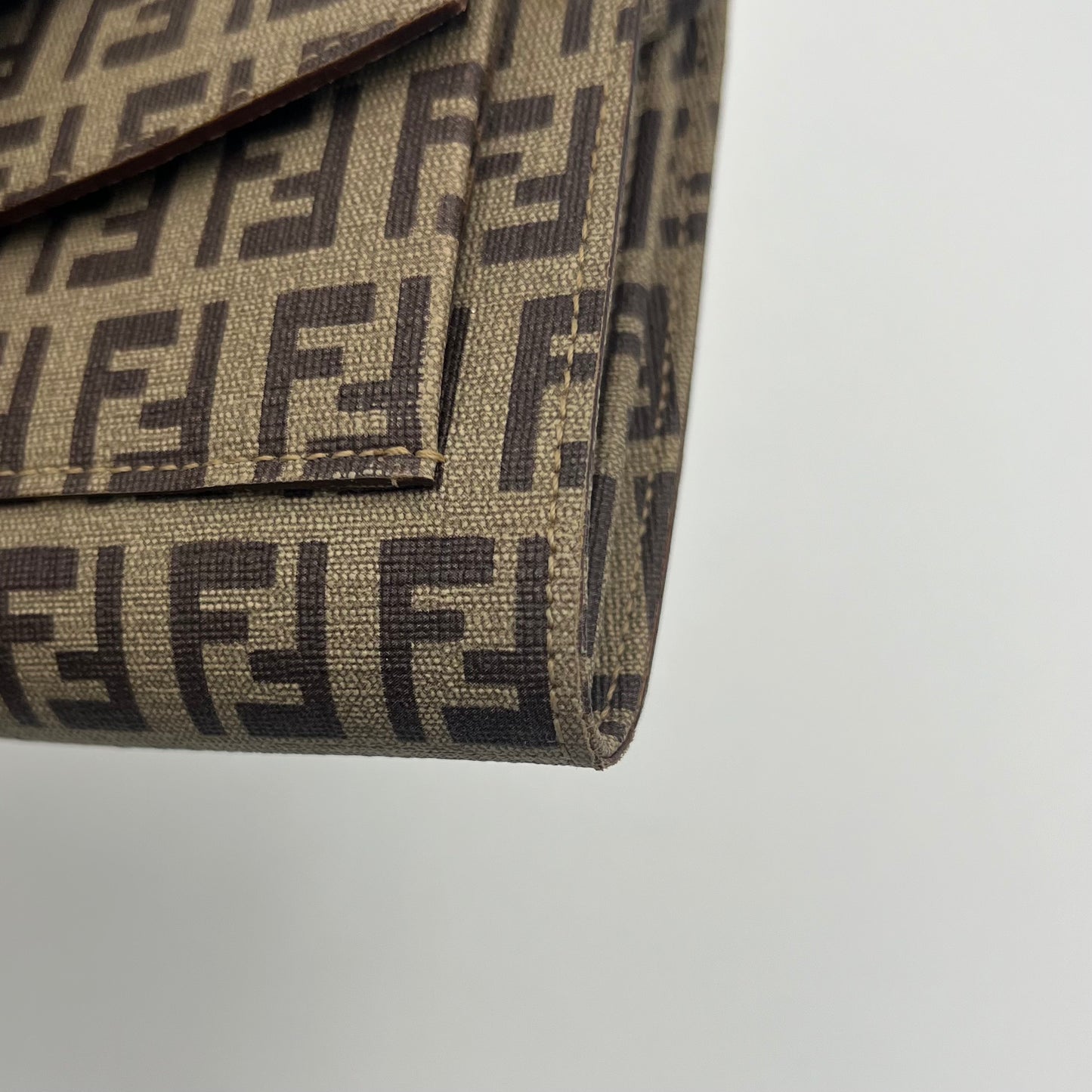 Fendi Brown Zucchino Coated Canvas Multicolor Tassel Long Wallet